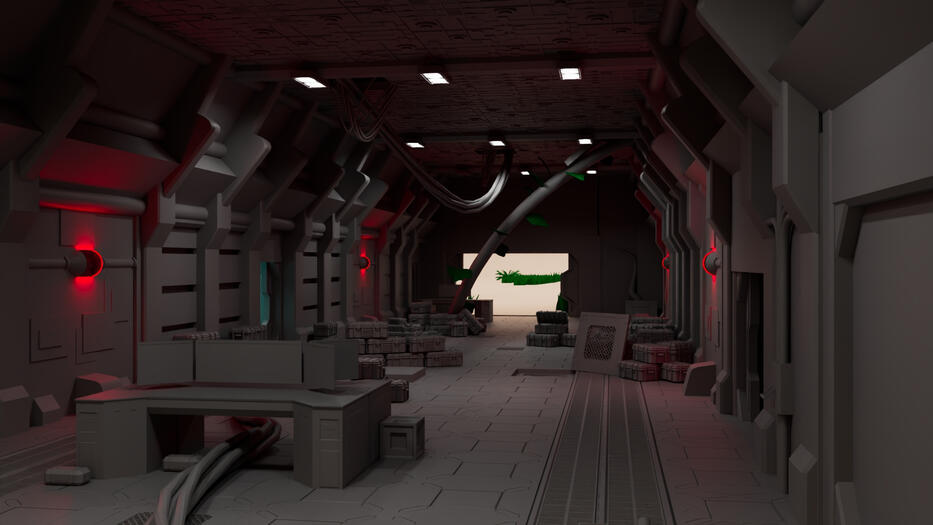 Sci-Fi Environment modeled in Maya